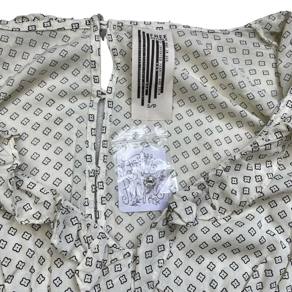 NWT Free People Deep V neck Cream Tunic Blouse/Mini Dress - Picture 3 of 15